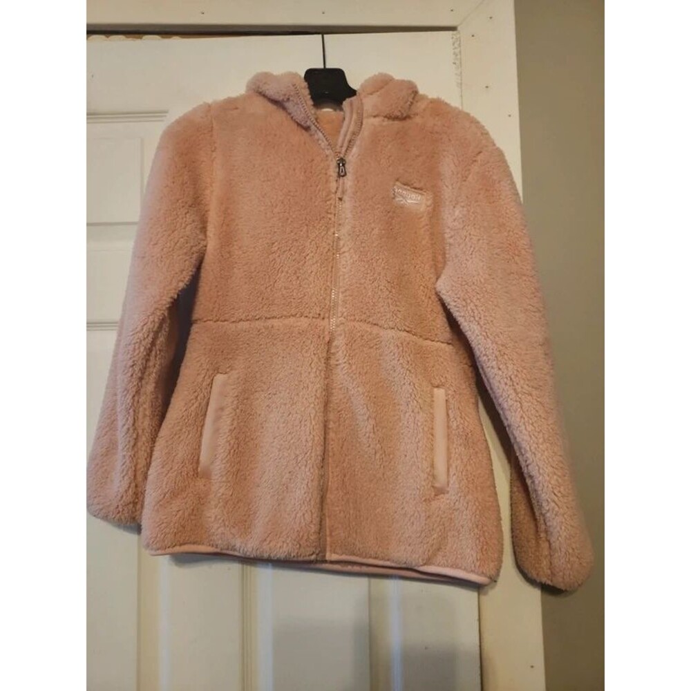 Reebok Youth Girl's Sherpa Fleece Hooded Jacket Pink Size XL 14/16 NWOT